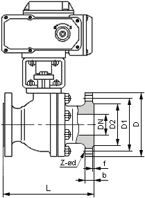 美標(biāo)電動(dòng)球閥結(jié)構(gòu)圖
